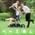 O carrinho de bebê pode ser sentado, pode ficar deitado em uma paisagem elevada, amortecedores de choque dobráveis ​​carrinho de bebê portátil